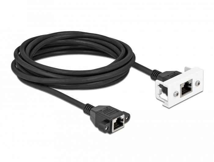 Delock Network Cable Alargador Easy 45MÓDULO S FTP RJ45 Connector Female a RJ45 Connector Female CAT.6A 5M Bla