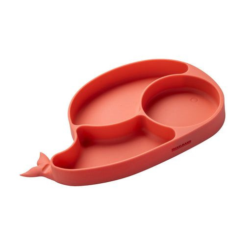 Plate With Forma Ballena, Coral Silicone With Ventosa — image 1