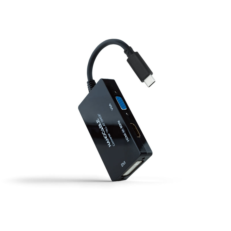 Converter USB-C/M a HDMI/H, DVI/H, VGA/H Black