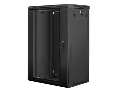Lanberg Cabinet Mural WF01-6418-10B Black 19\1 18U IP20 600X450X901MM Up To 60KG Charging Accesorios Assembly — image 1