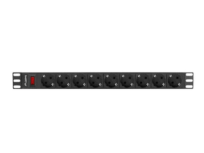 Lanberg Power Strip Rack Pdu 19 1U 16A 9 Schuko 3M Black — image 1