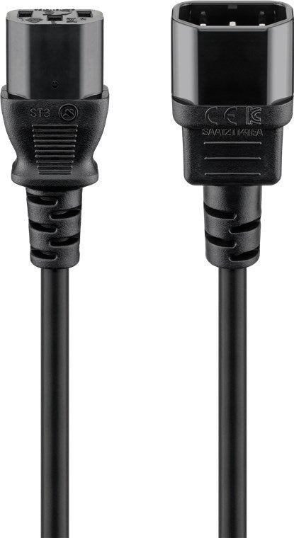Goobay 95125 Cable Power C13 C14 Black 1M