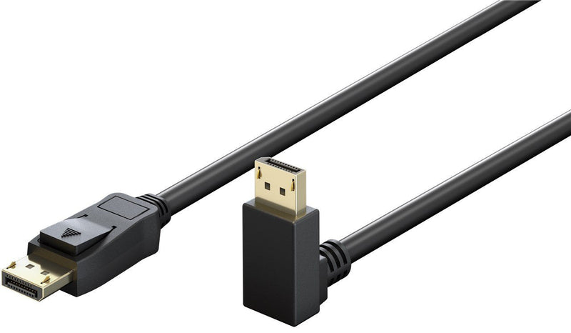Goobay Cable DisplayPort Plug 90° 8K / 144HZ Black 3 Meter, 1 Plug 90° Abgewinkelt, 54 Gbit/S, DisplayPort 2.0