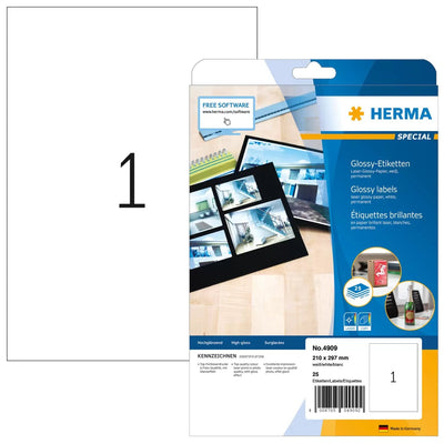 Herma Labels A4 Paper White 210X297 Mm Brillo. 25 Horas — image 1