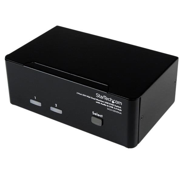 StarTech Conmutador Switch KVM 2 Ports Double Mon