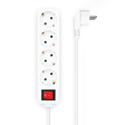 Aisens Power Strip 4 Sockets With Switch With Cable 3×1.5MM2 - 1.4M - White — image 1