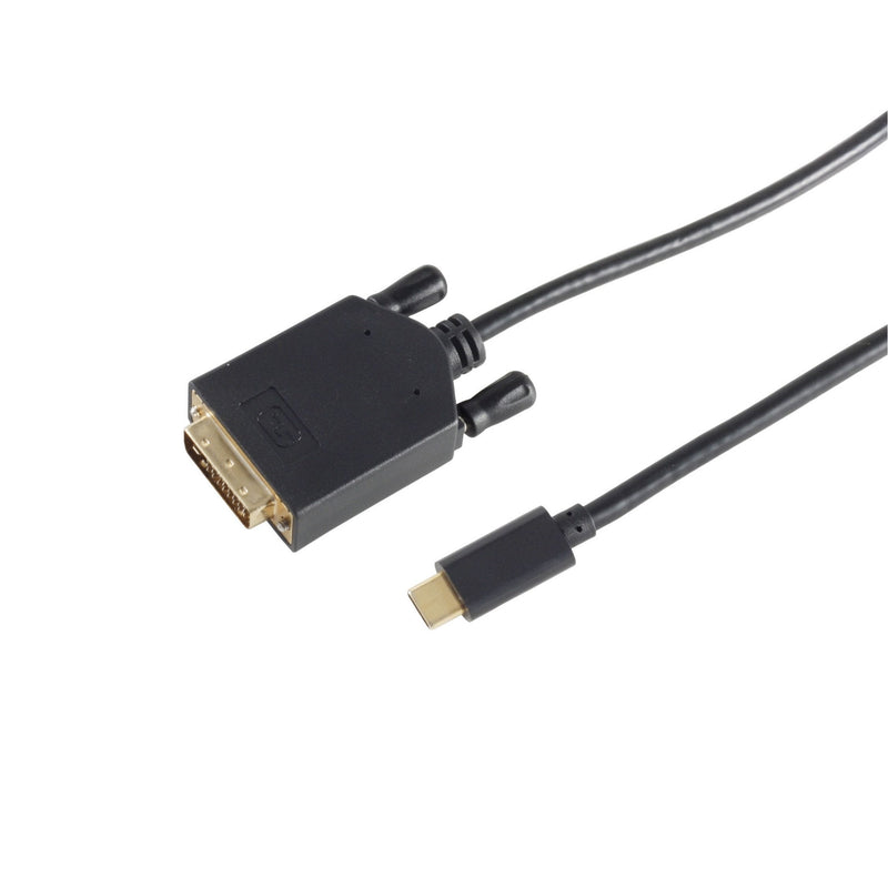 S-conn 10-58025 Cable 1M DVI-d USB Type-c Black