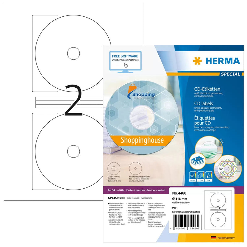 Herma 4460 Label Printer White Label Printer Self-adhesive