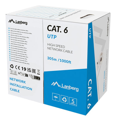 Cable LAN UTP KAT.6 305M Drut Cu Lszh Cpr + Fluke Passed Szary — image 1