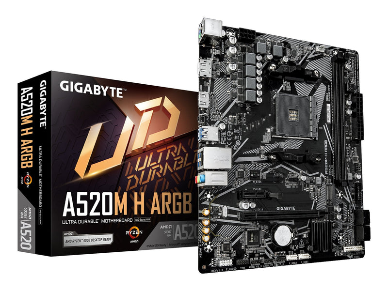 Gigabyte Motherboard A520M H ARGB AM4 1x HDMI A520M H ARGB