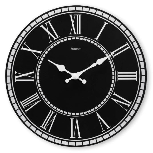 Hama Rab Watch Wall Analogico - Cuarzo - Quiet - Mdf - Funciona With 1 Battery Aa - 30X2CM - Black