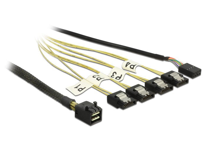 Delock 0.5M, Mini Sas HD SFF-8643/4XSATA 7P 0,5M