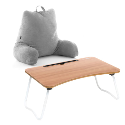 Pack Multifunction Foldable Side Table and Reading Pillow with Armrests InnovaGoods