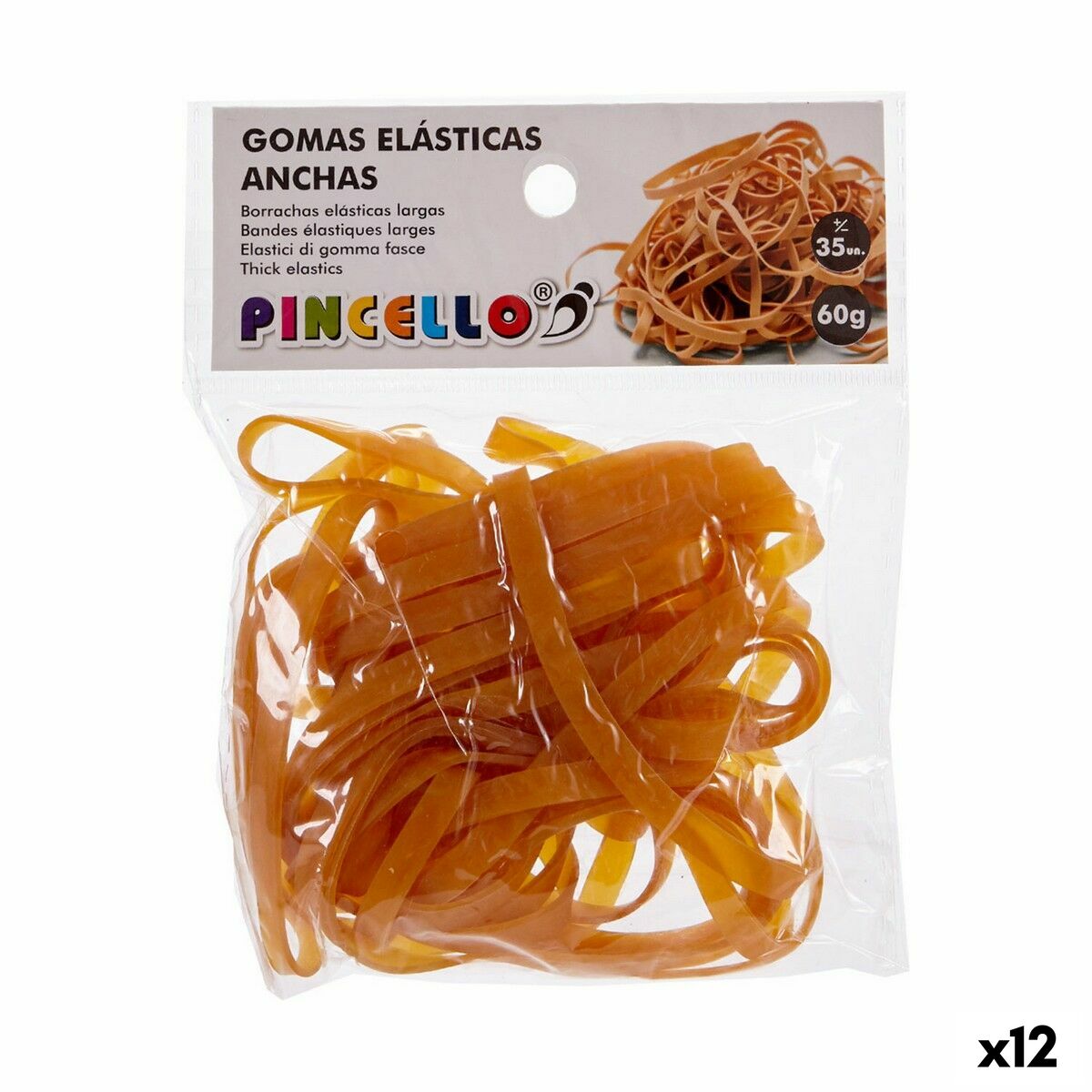 Elastic bands Pincello Yellow Broad (12 Units)