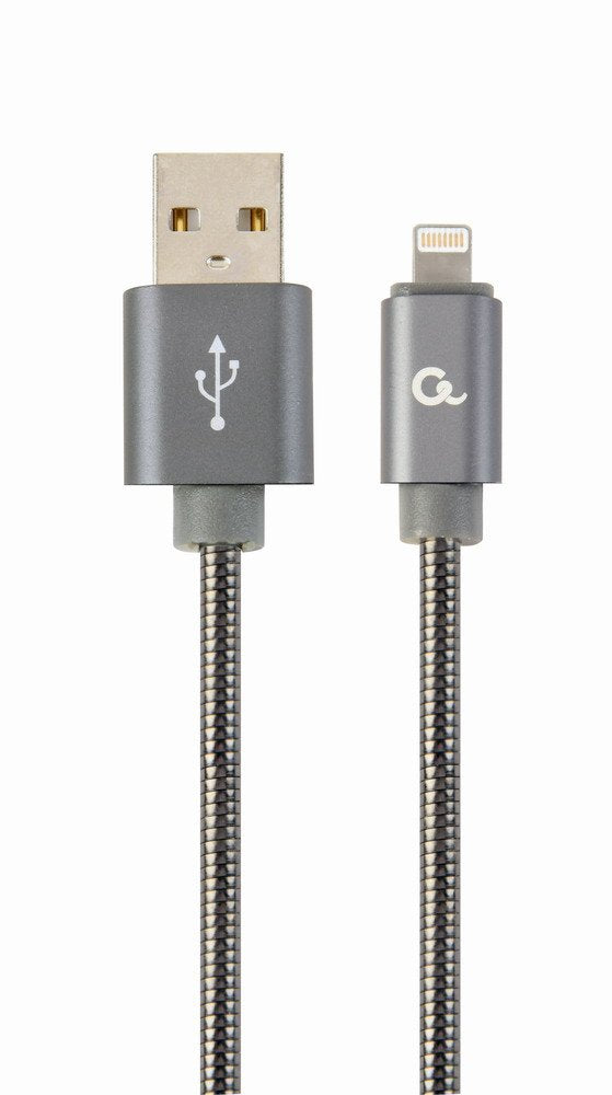 Gembird CC-USB2S-AMLM-1M-BG Cable Charging And Datos Lightning 1M, Grey Metallic