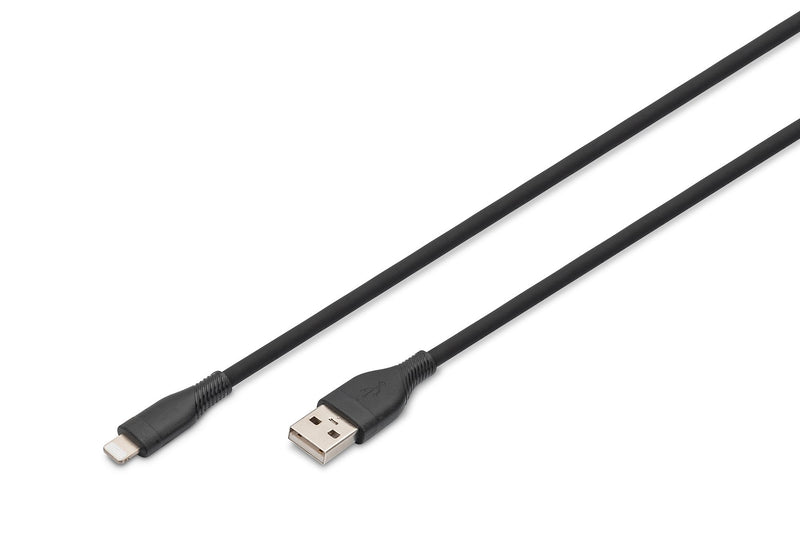 Digitus Cable Connection Lightning Silicone USB-A - Lightning 1M, Black