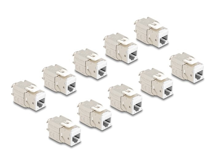 Delock Keystone Modulo RJ45 Female a Lsa CAT.6A White Set 10 Pieces