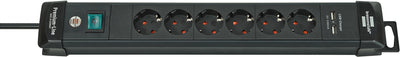 Brennenstuhl Power Strip Plugs Premium-line 6-WAY SW.3M USB — image 1