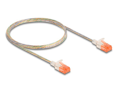 Delock RJ45 Network Cable CAT.6A U/UTP Slim 1M Transparent — image 1