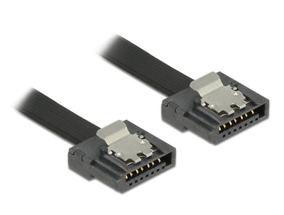 Delock Cable Metallic Black SATA Flexi 6GB/S 100CM — image 1