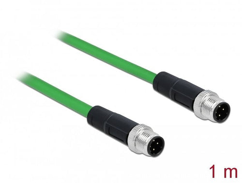 Delock Network Cable M12 D-kodiert 4 Pin Connector Male a Male Tpu 1M — image 1
