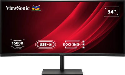Viewsonic Monitor 34 QHD Curved HDMI DP 65W USB-C USB RJ45 Multi Ajus.altura — image 1