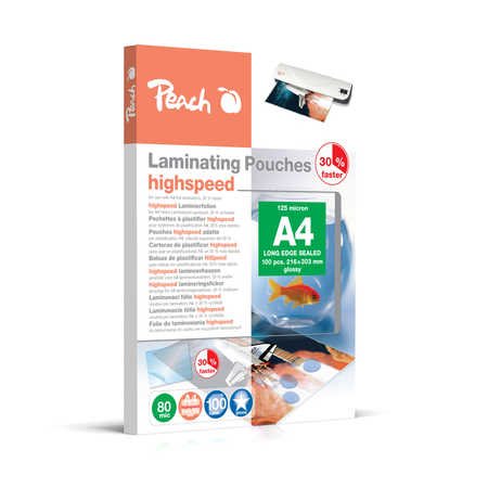 Peach Bags Plastificar A4 80 Mic Express 100 Units High Speed