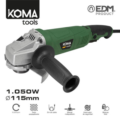Angle Grinder Electrica 1050W Ø115MM 22,8X35,5CM Koma Tools — image 1