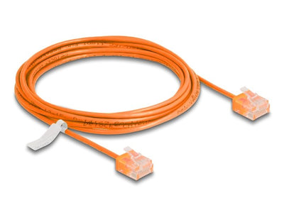 Delock RJ45 Network Cable CAT.6 UTP Ultra Slim 3M Orange With Kurzen Machon — image 1