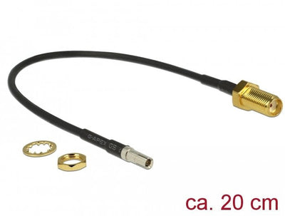 Delock 89912 Cable Coaxial 0,2M TS-9 Sma RG-174 Black — image 1