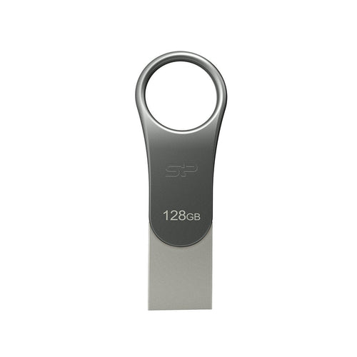 USB Flash Drive Silicone Power 128GB USB 3.0 C80 Silver Type-c Ready — image 1