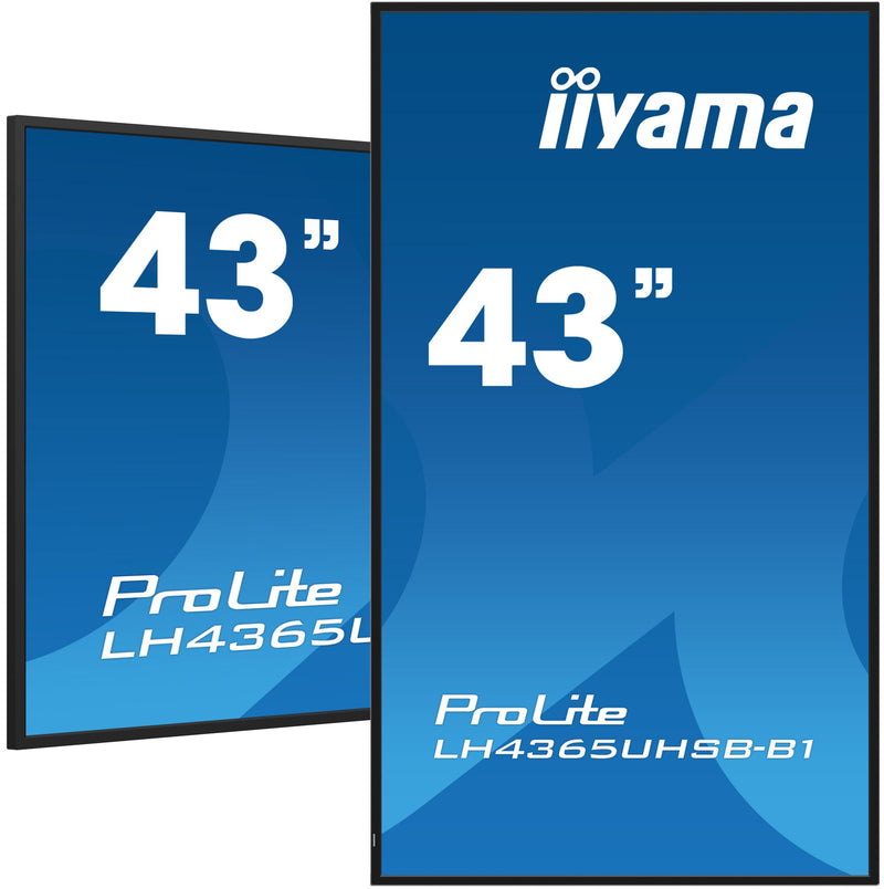 Iiyama LH4365UHSB-B1 Screen Señalización Design Quiosco 108CM (42.5) LED Wi-Fi 800 Cd M² 4K Ultra HD Black Pro