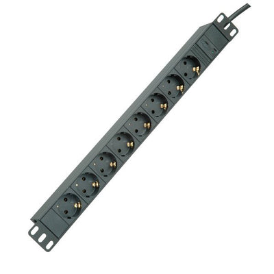 48,26CM 19PULGADAS Power Strip Plugs 8VÍAS C14-CONECTOR Male Black 2M — image 1