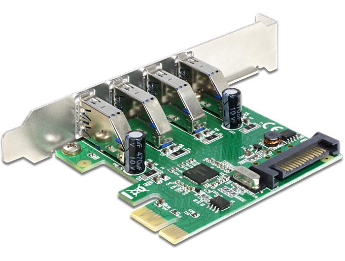 Delock Card Pci Express X1 a 4 X USB Tipo-a Female External Superspeed USB 5Gbps (USB 3.2 Gen 1)