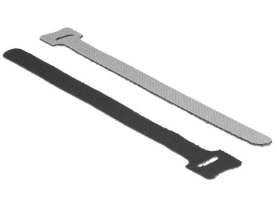 Delock 18687 Velcro Black 12MM, 20CM, 10 Pieces — image 1