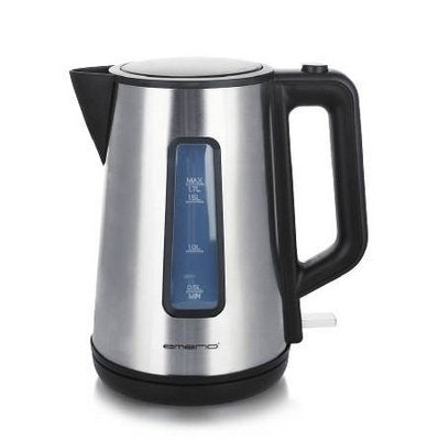 Emerio WK-122829 Tetera Eléctrica 1,7 L 2200W Black Steel Inoxidable — image 1