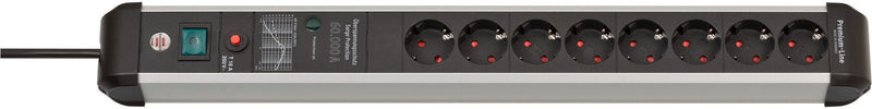 Brennenstuhl Power Strip 1391010800 Base Múltiple 3M 8 Salidas AC Indoor Black Silver