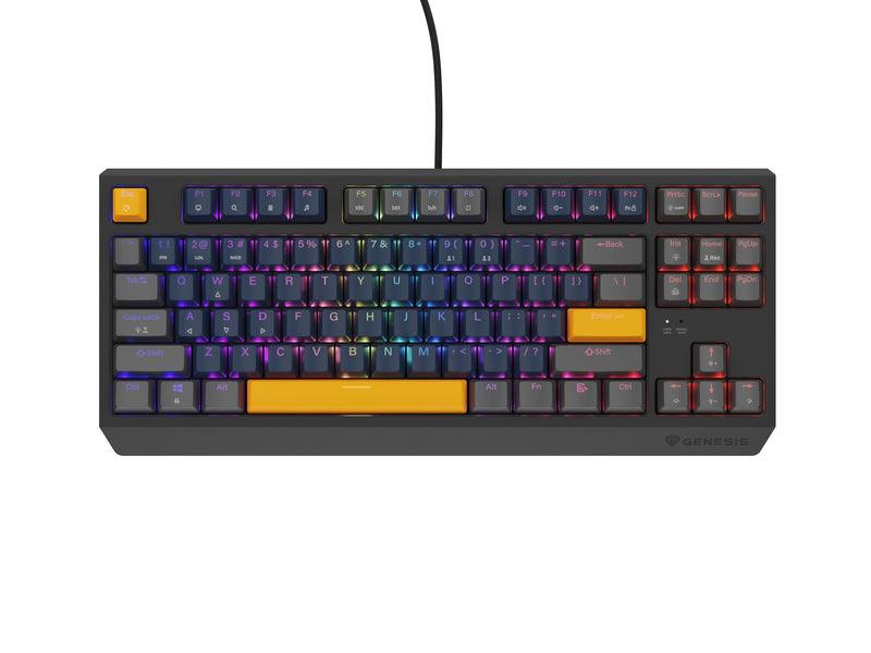 Genesis Thor 230 Tkl Keyboard Set USB + RF Wireless + Bluetooth QWERTY Black Blue Grey Orange