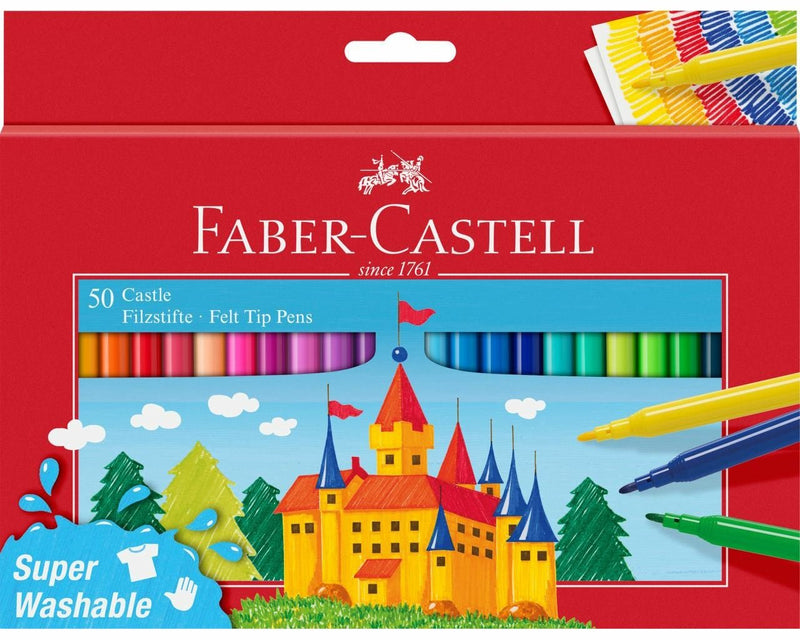 Faber-castell Castle Pack 50 Markers - Ink With Base Water Washable - Colours Surtidos