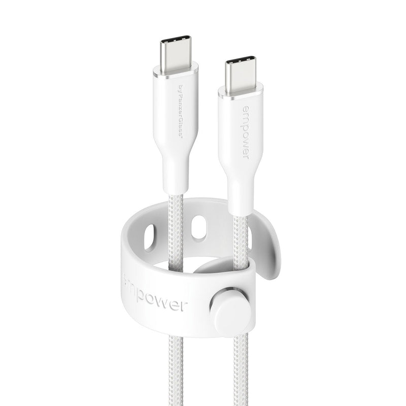 Panzerglass Empower™ By ® Racing 60W USB-C To USB-C USB Cable 2.0 1.2M Silver White USB Cable White