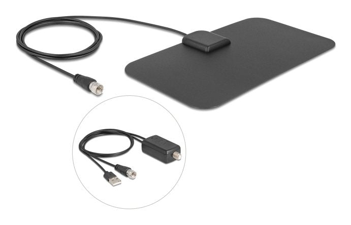 Delock Dab + DVB-T2 Antenna F Male 5 - 25 dB Aktiv Omnidirectional Black