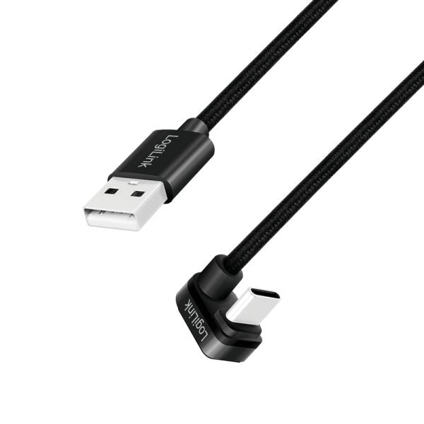 Cable 3,0M USB 2.0 0,48Gbps PD60W USB C Male a USB-A Male Black Connector C 180º