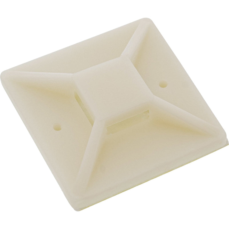 Inline Cable Tie Mounts Adhesive 40X40MM White 10 Units