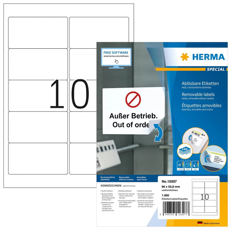 Herma Labels Dirección A4 White 96X50,8MM 1000 St.