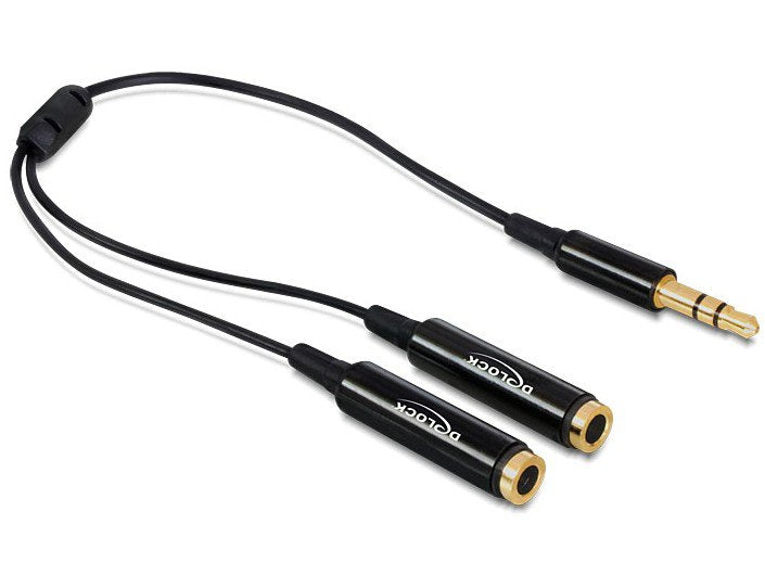 Delock Cable Audio Splitter Jack Male 3,5MM 2X Jack Female 3,5MM 25CM