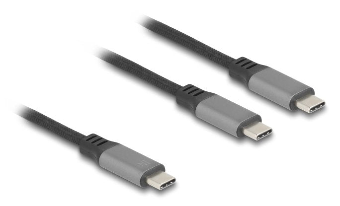 Delock Usb-c™ And Cable 1 X Connector Male a 2 X Connector Male PD 3.0 100W Intelligente Stromaufteilung 1,2M