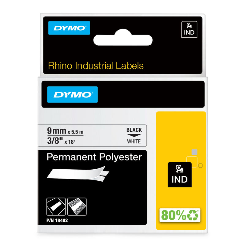 Dymo Rhino Tape ID1-9 Black/White Polyester