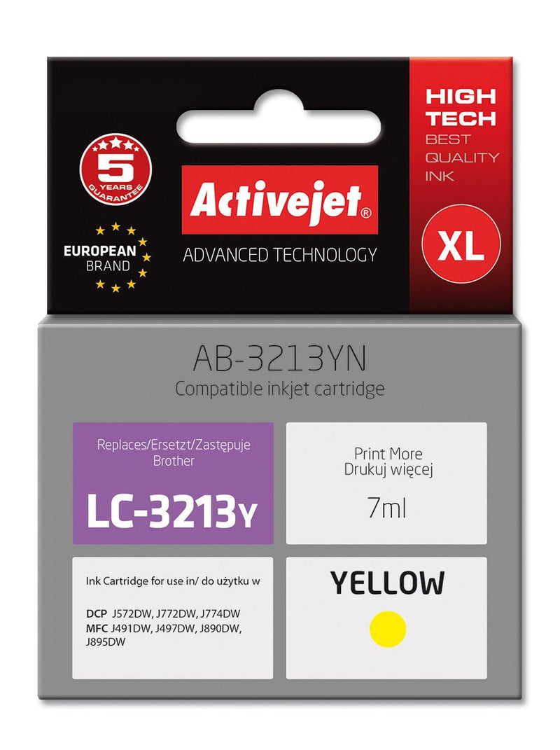 Activejet Ink AB-3213YN Printers Brother, Spare Part Brother LC3213Y Supreme 7ML Yellow