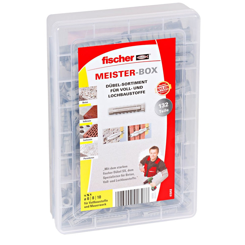 Fischer Taco Meister-box With Sx Grey Claro, 132 Pieces
