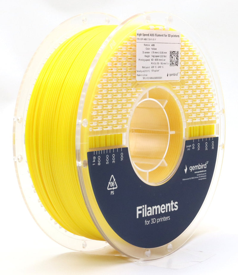 Gembird High Speed Abs Filament Yellow 1.75MM 1KG
